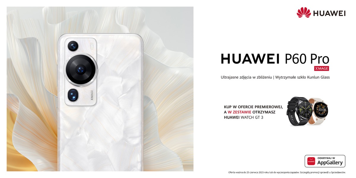 Kup Huawei P60 Pro i zgarnij zegarek, Tinder Plus oraz 200 GB za darmo