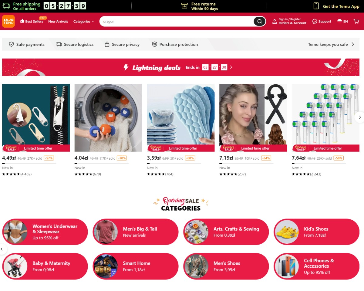 AliExpress ma nową konkurencję. Temu debiutuje w Polsce