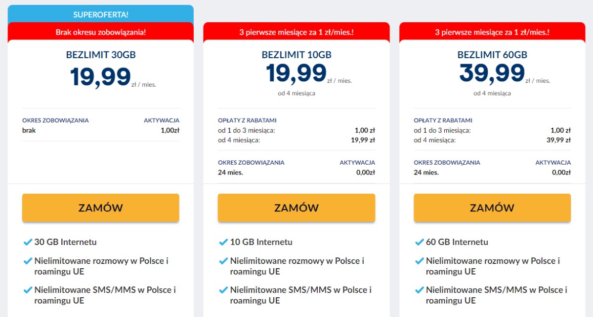 Komórka w Vectrze na czas nieokreślony. Za 20 zł dostaniesz 30 GB