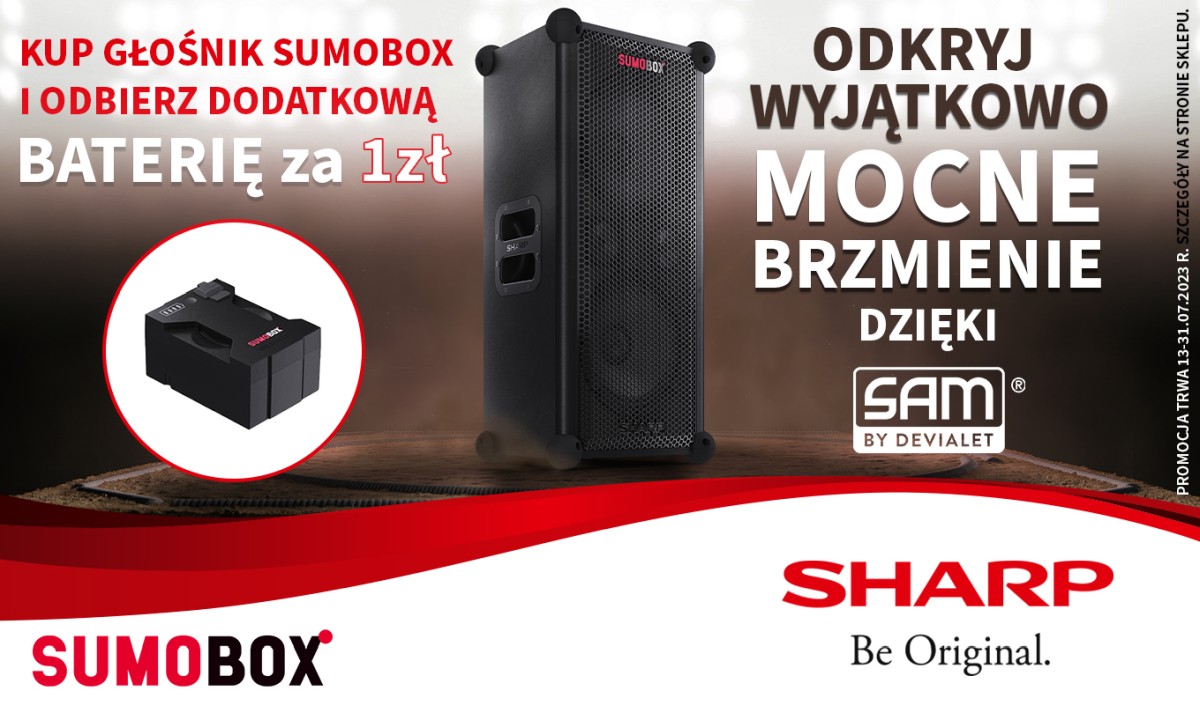 Sharp zatrzęsie ziemią nowym SumoBoxem. A baterię dostaniesz za 1 zł