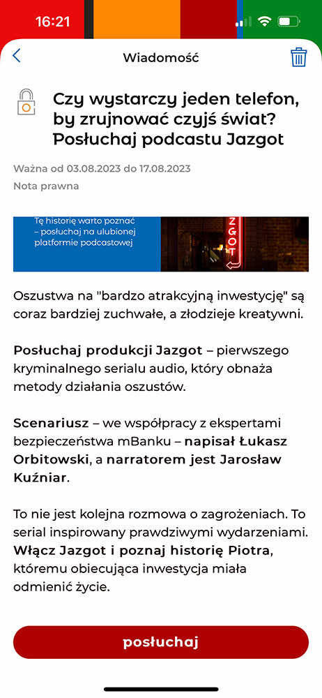 mBank ostrzega klientów. Możesz stracić pieniądze