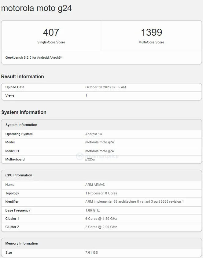 Motorola Moto G24 z Androidem 14 melduje się w benchmarku