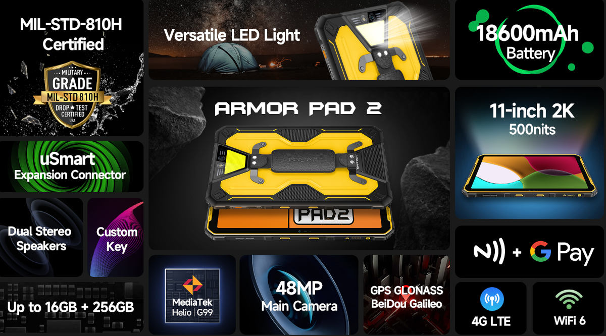 Ulefone Armor Pad 2: pancerny tablet z LTE i baterią 18 600 mAh