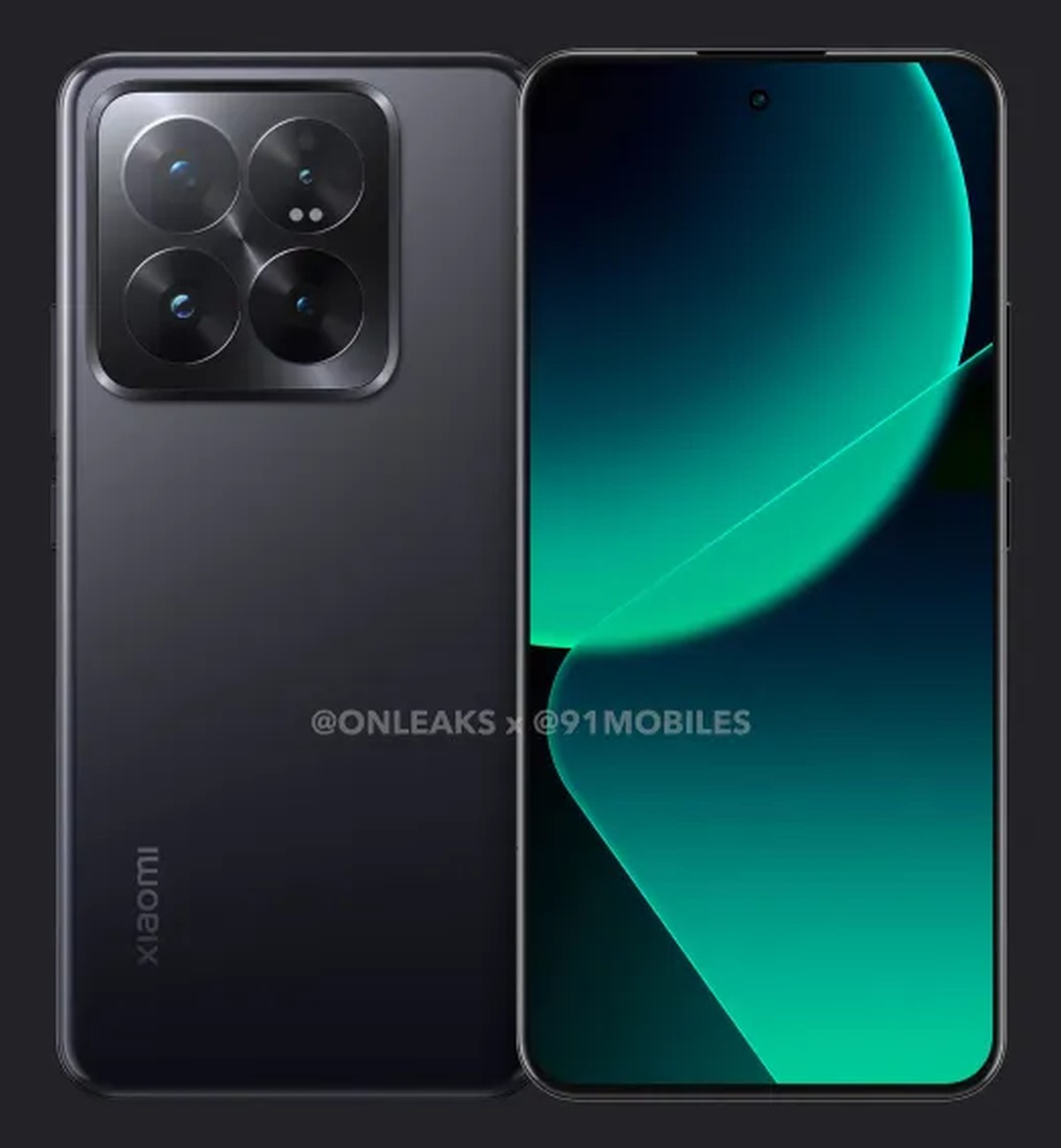 Xiaomi 14 Pro na renderach. Z przodu płasko, z tyłu na bogato