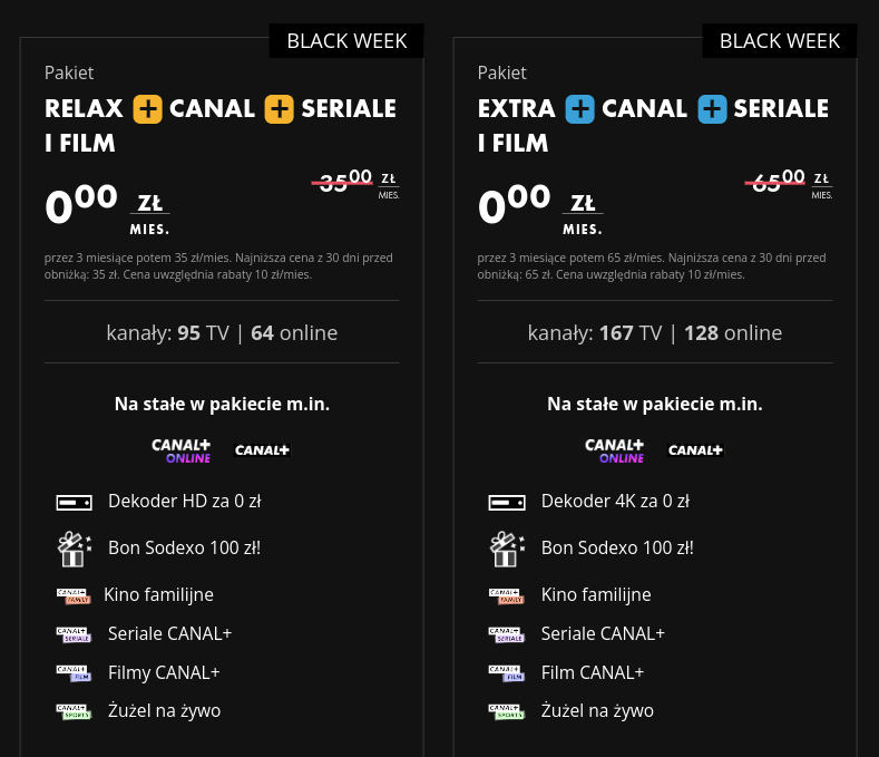 CANAL+ z bezpłatnymi pakietami. Nowa oferta na Black Week