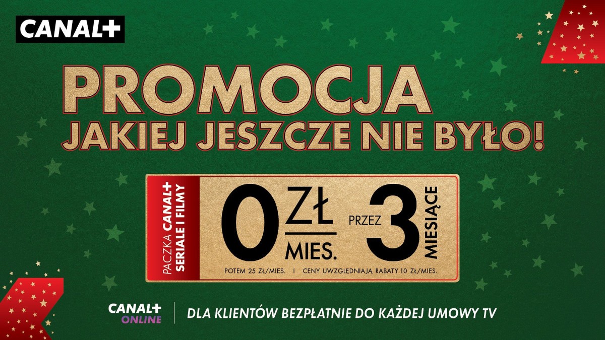 W promocji Canal+ na święta nie zapłacisz nic przez trzy miesiące
