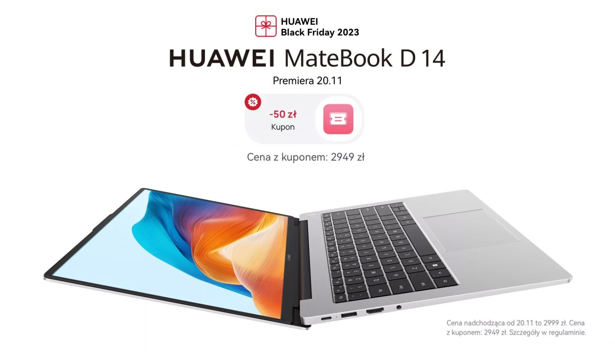 Huawei MateBook D 14 2023 debiutuje w Polsce. Na start niższa cena