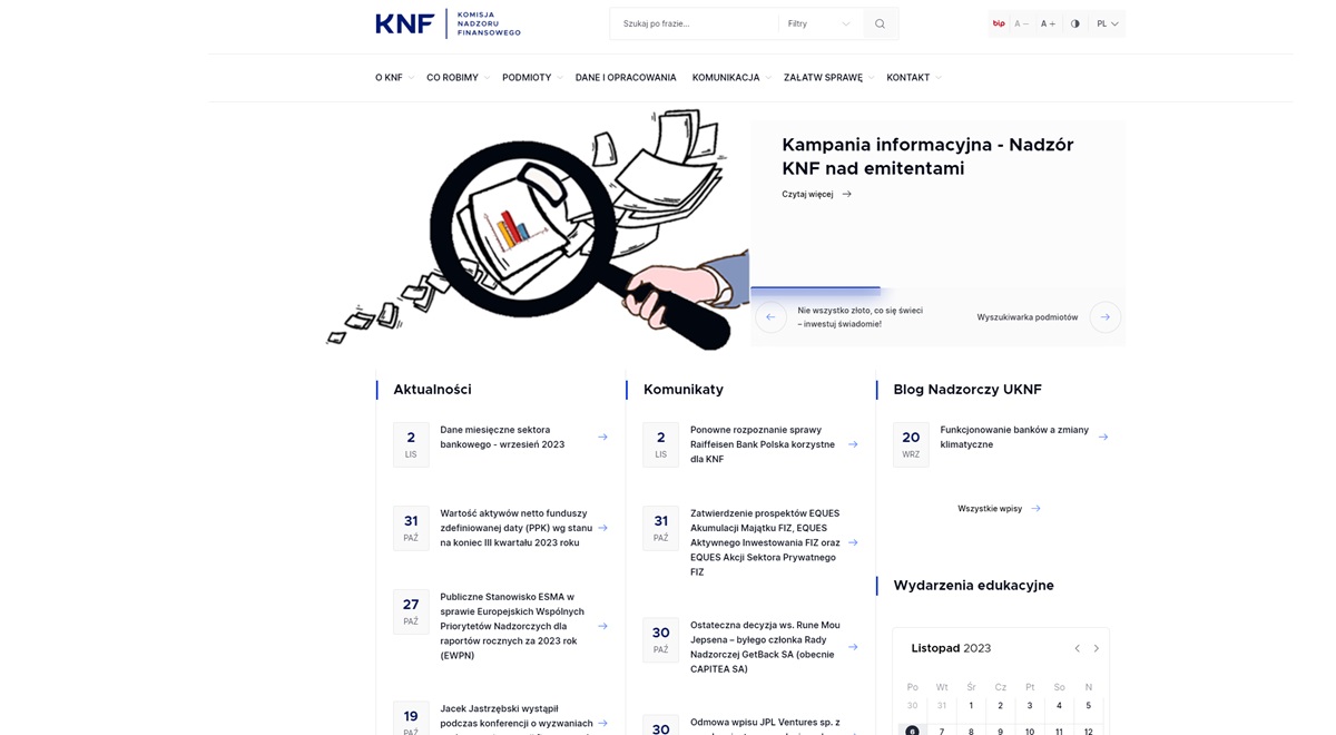 KNF zaskakuje zmianami. Instytucja jest nie do poznania