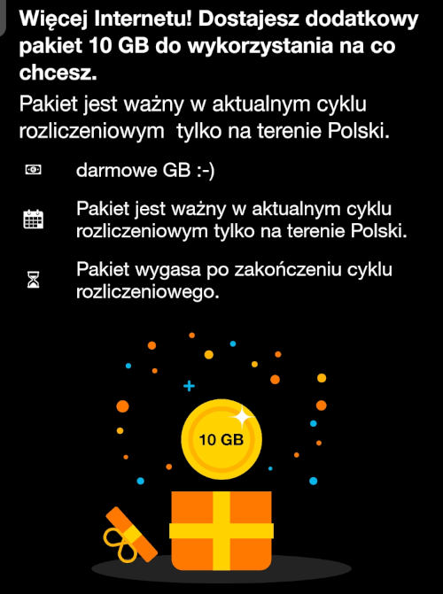Zaloguj się do Orange. Jest darmówka do odebrania