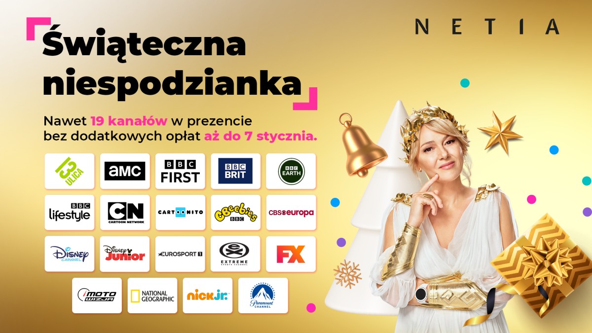 Netia otwiera okno na święta, czyli bezpłatny dostęp do 19 kanałów TV