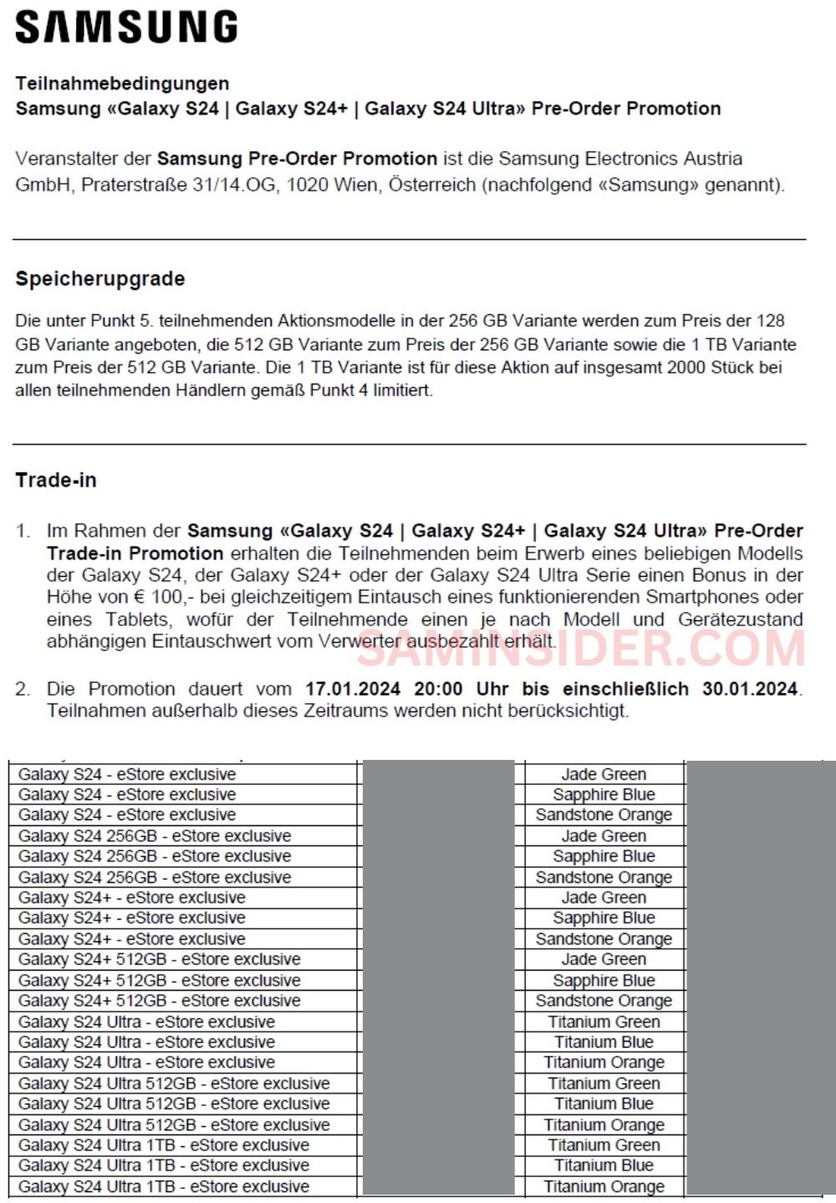 Galaxy S24 z prezentami w przedsprzedaży. Austriacy się wygadali