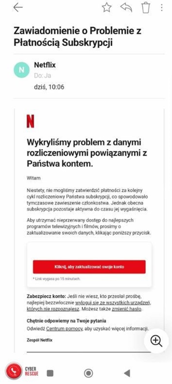 E-mail grozy. Wiedzą, co robisz z Netflixem