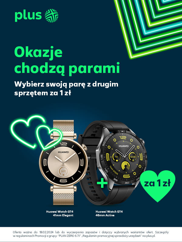 Plus na walentynki obniża ceny smartwatchy. Są perełki