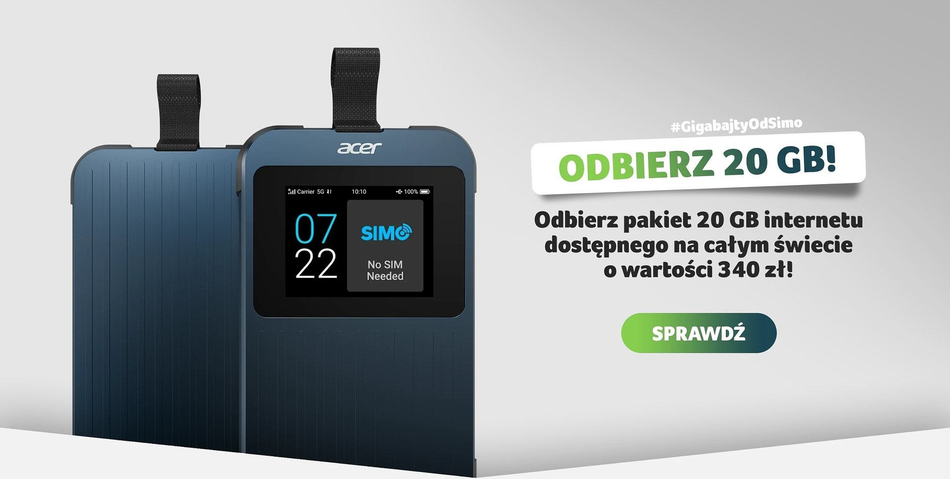 Kup router Acer Enduro M3, a dostaniesz darmowe GB w 135 krajach świata