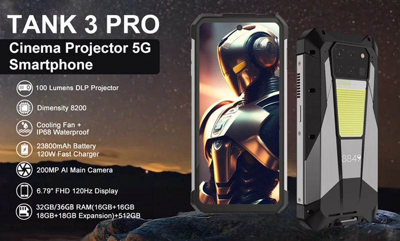 Pancerniak z baterią 23 800 mAh i wbudowanym projektorem? Oto Unihertz Tank 3 Pro