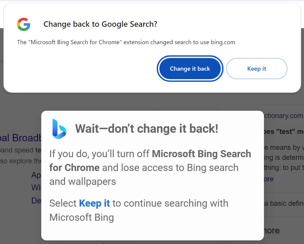 Microsoft nęka użytkowników Google Chrome reklamami