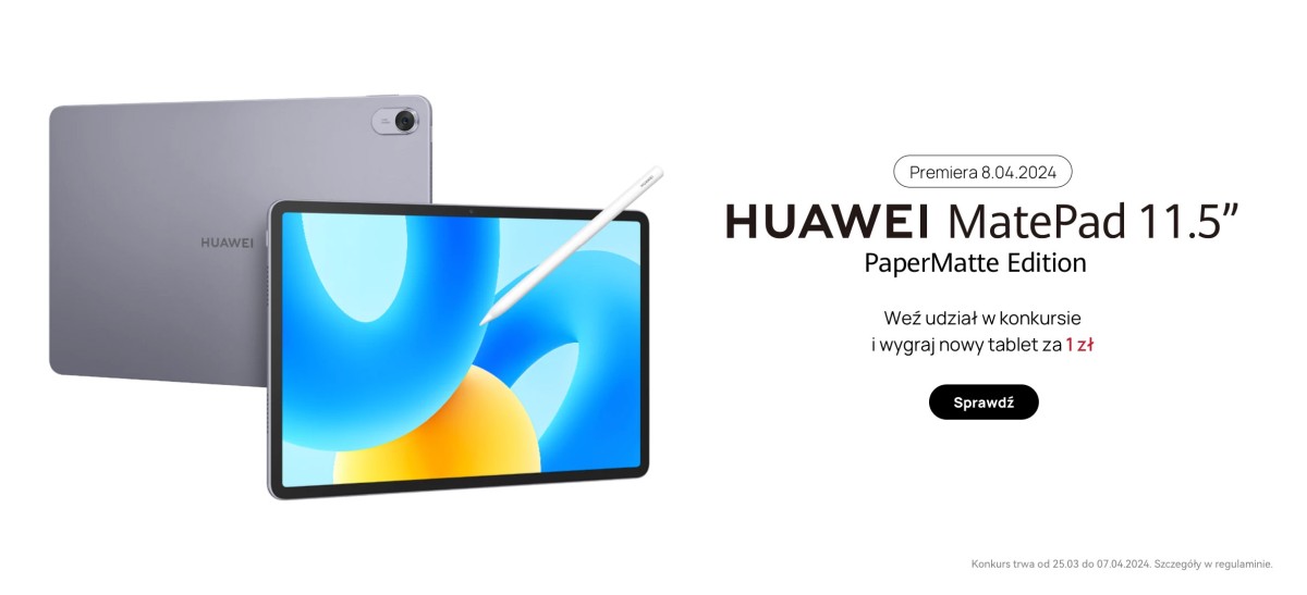 Huawei odlicza czas do premiery nowego tabletu. Może być Twój za 1 zł