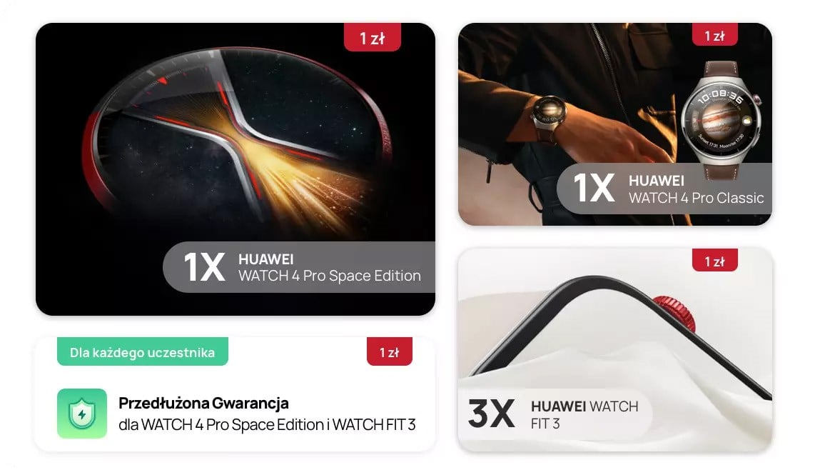 Huawei Watch FIT 3 i Watch 4 Pro Space Edition w Polsce. Rusza konkurs