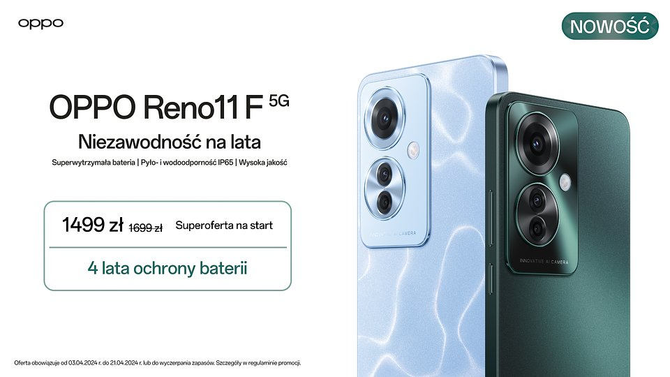 Oppo Reno11 F 5G już w Polsce. Dobrze wygląda i jest bardzo wytrzymały