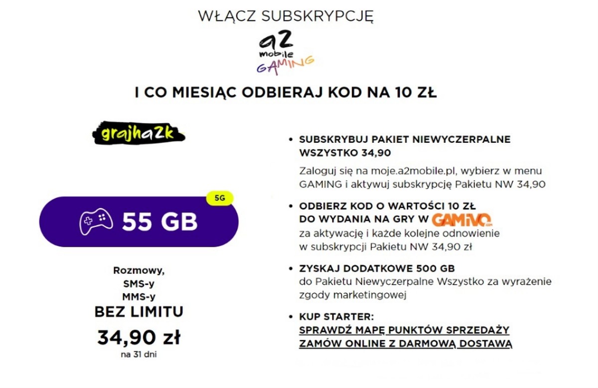 a2mobile chce przyciągnąć graczy. Ma w tym pomóc nowa subskrypcja