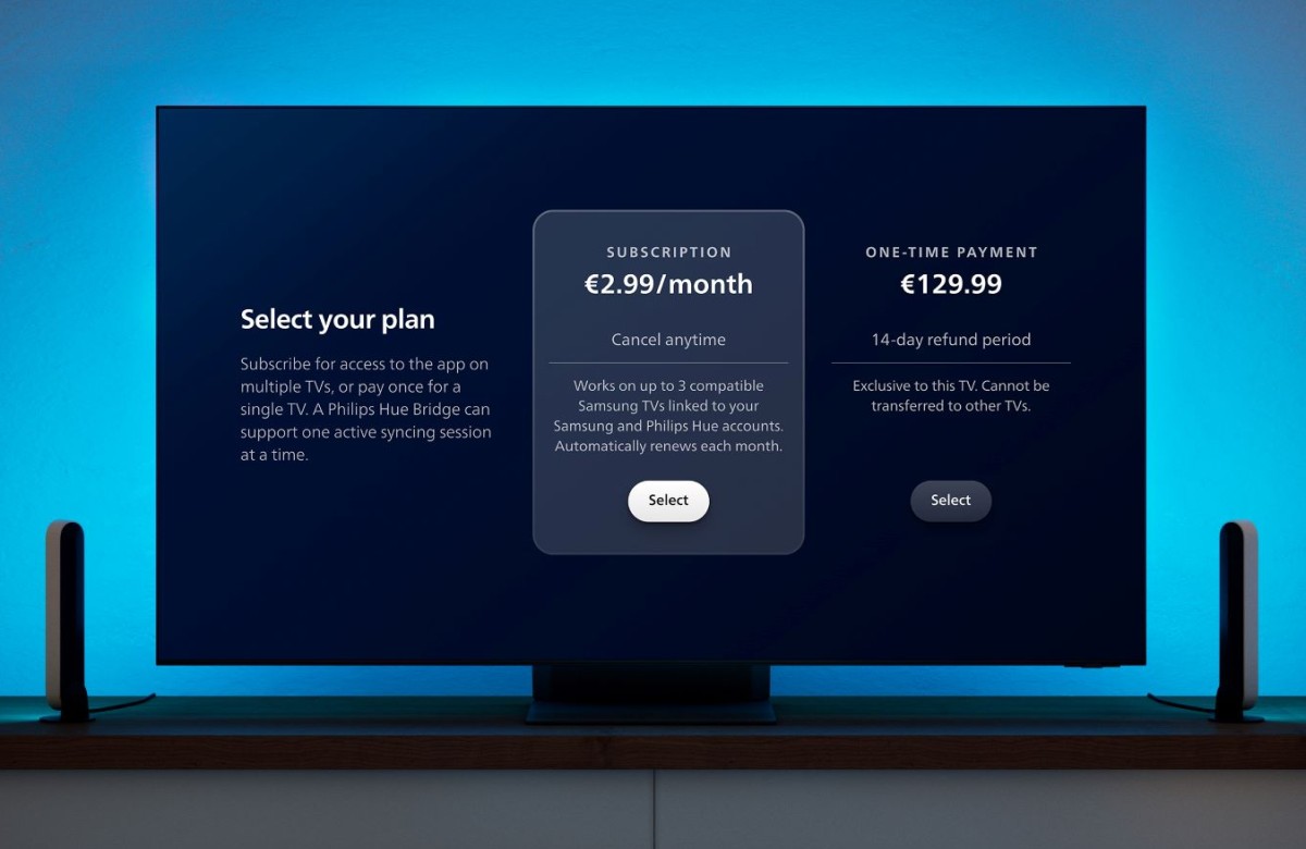 Philips Hue na telewizorach Samsung także w formie subskrypcji