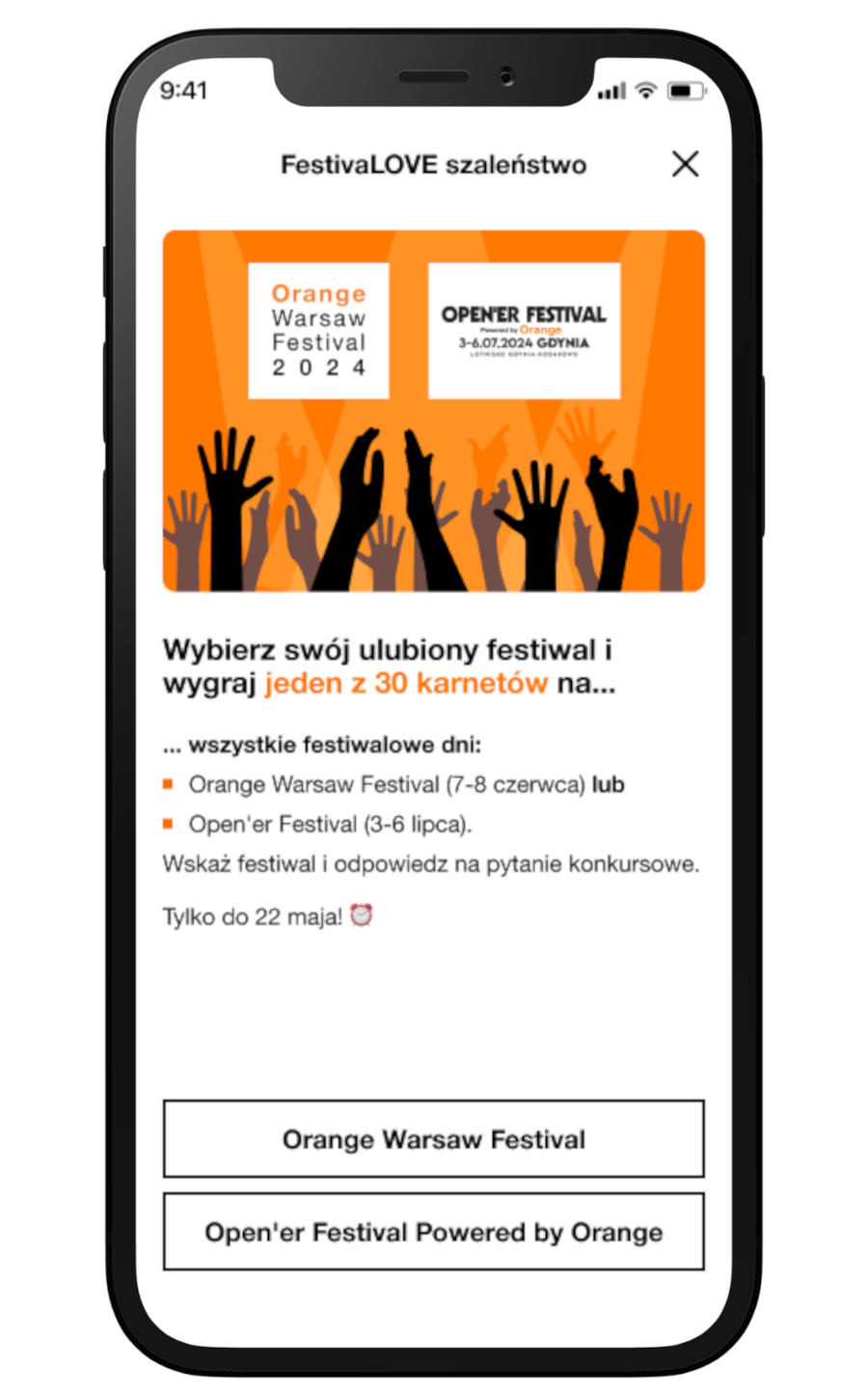 Orange z podwójną okazją. Zajrzyj do aplikacji, masz czas do 22 maja