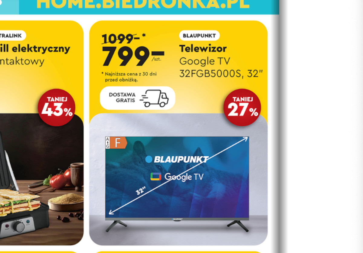 Petarda w Biedronce. Ten telewizor kupisz za grosze