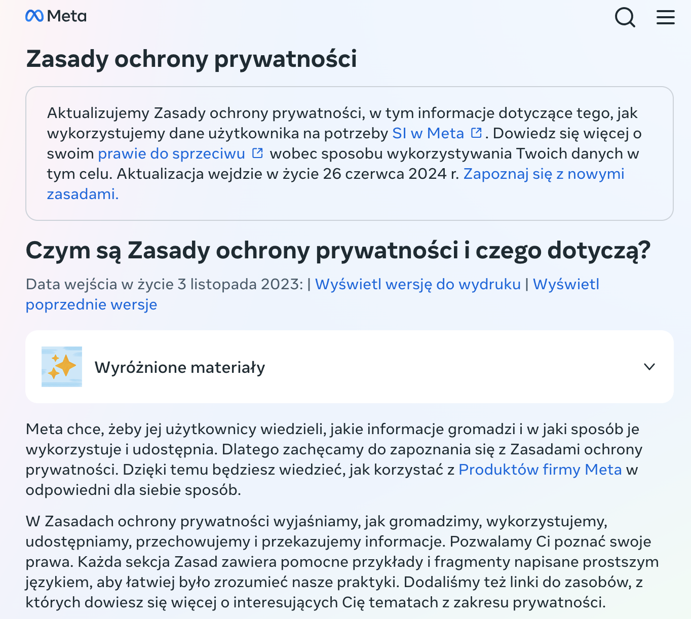 Facebook zmienia zasady użycia danych. Do 26 czerwca zgłosisz sprzeciw