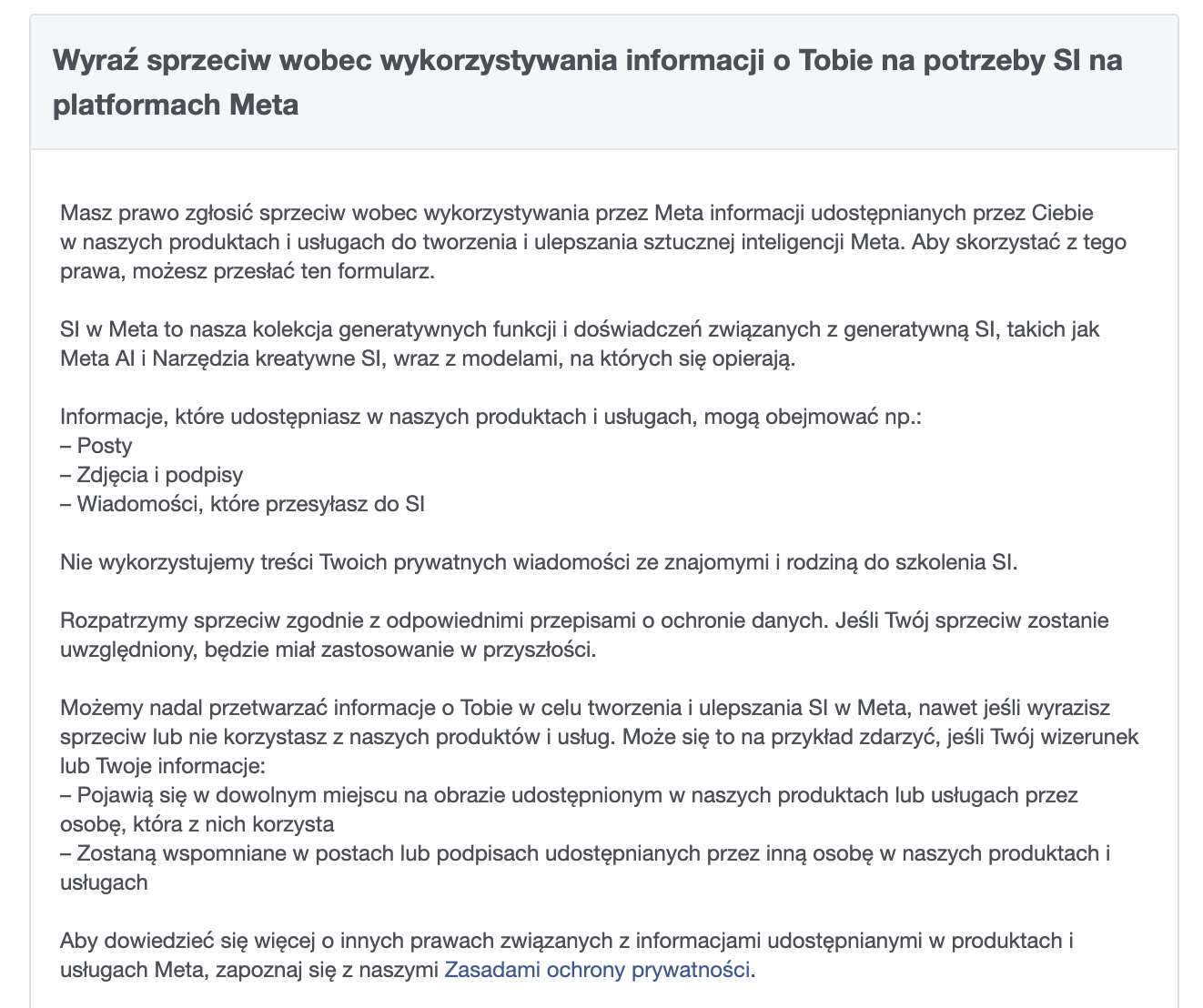 Facebook zmienia zasady użycia danych. Do 26 czerwca zgłosisz sprzeciw