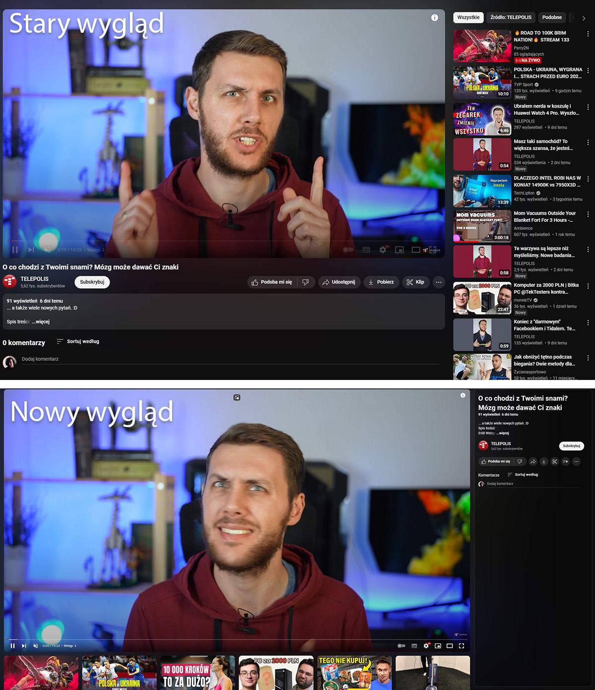 YouTube wygląda dziwnie? To nie błąd, to nowość