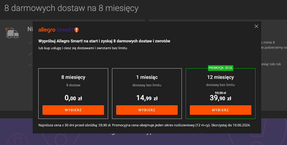 Na Allegro wraca uwielbiana promocja. Jedyne 39,90 zł za rok