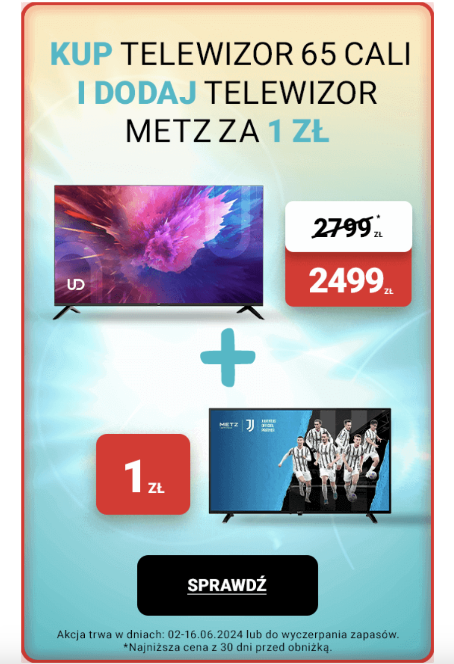 Biedronka wyprzedaje telewizory. Drugi dorzuci za 1 zł