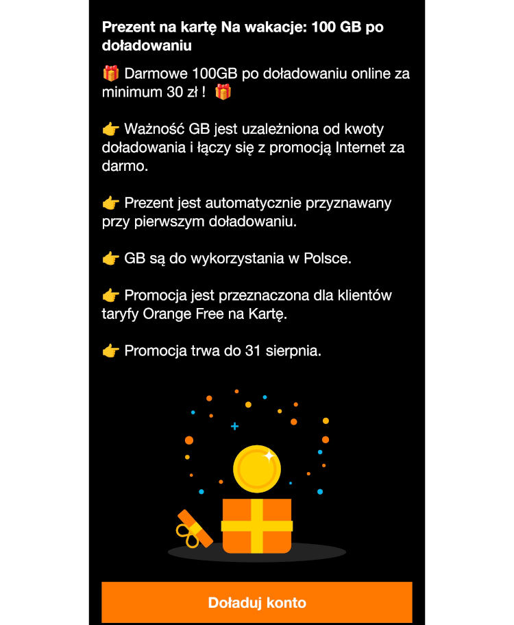 Masz Orange? Pędź odebrać wielką paczkę gigabajtów