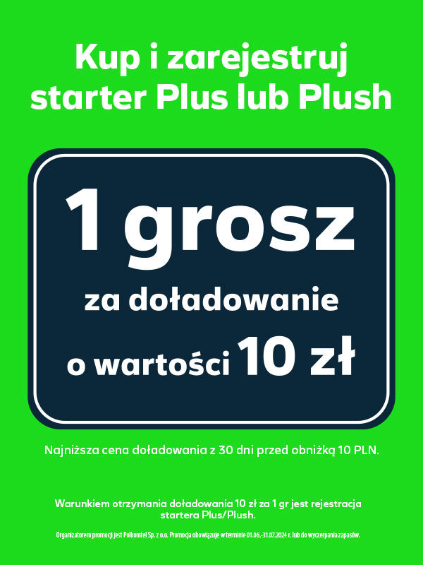 Plus i Plush na kartę ze specjalną promocją. Wydasz tylko 1 grosz