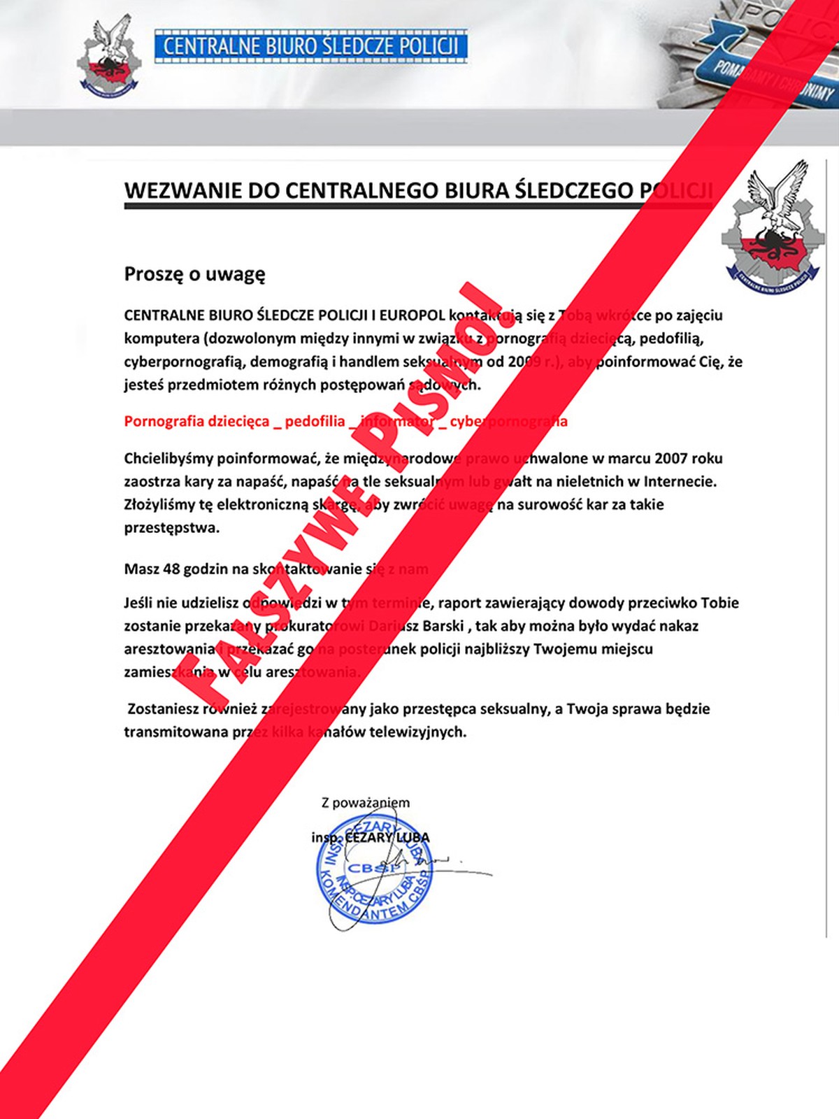 Pułapka na Polaka, w tle policja i niepokojący komunikat