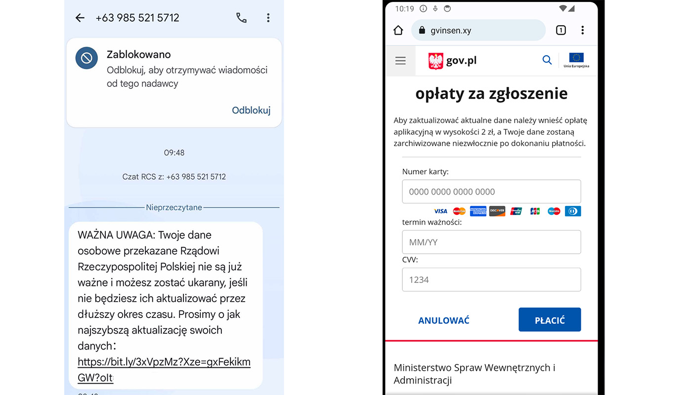 Szkodliwy numer +63 985 521 5712. Lepiej go zapamiętaj