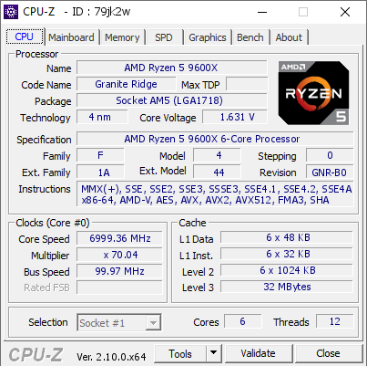 AMD Ryzen 5 9600X podkręcono do prawie 7 GHz