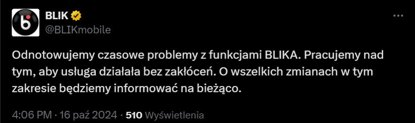 BLIK ma awarię. Rośnie liczba zgłoszeń