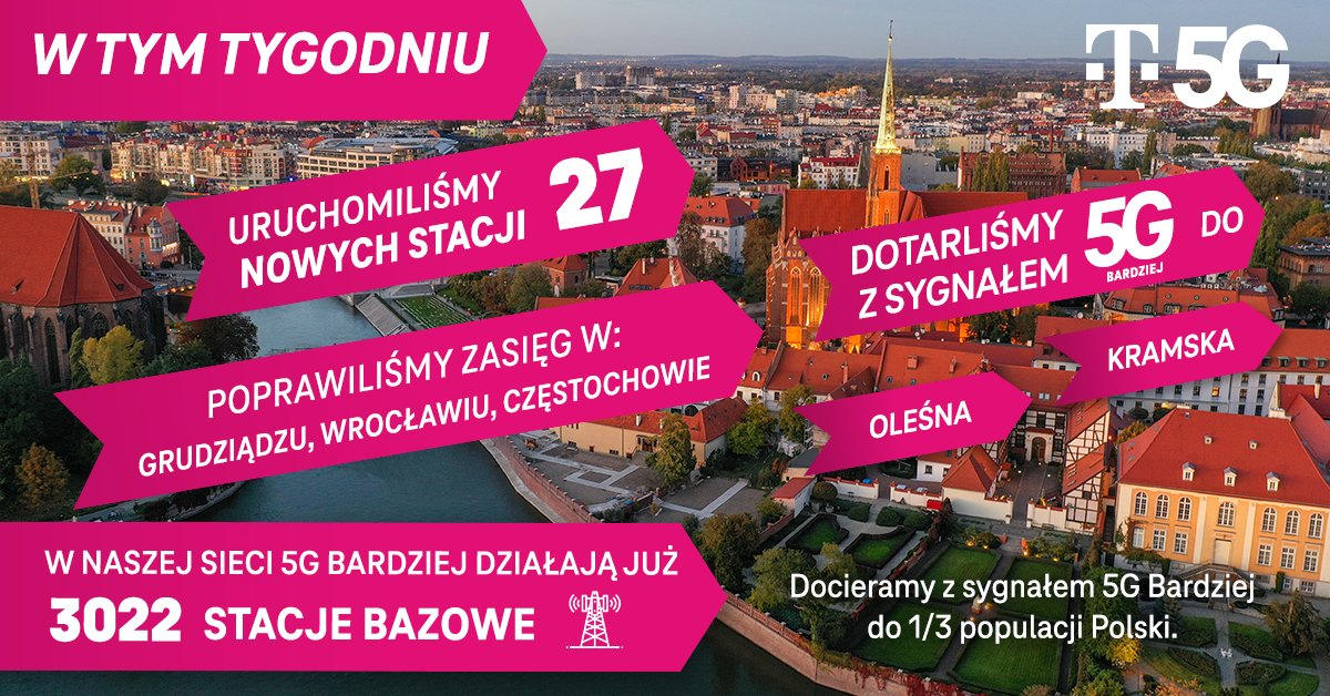 T-Mobile ma już ponad 3 tysiące stacji z 5G Bardziej