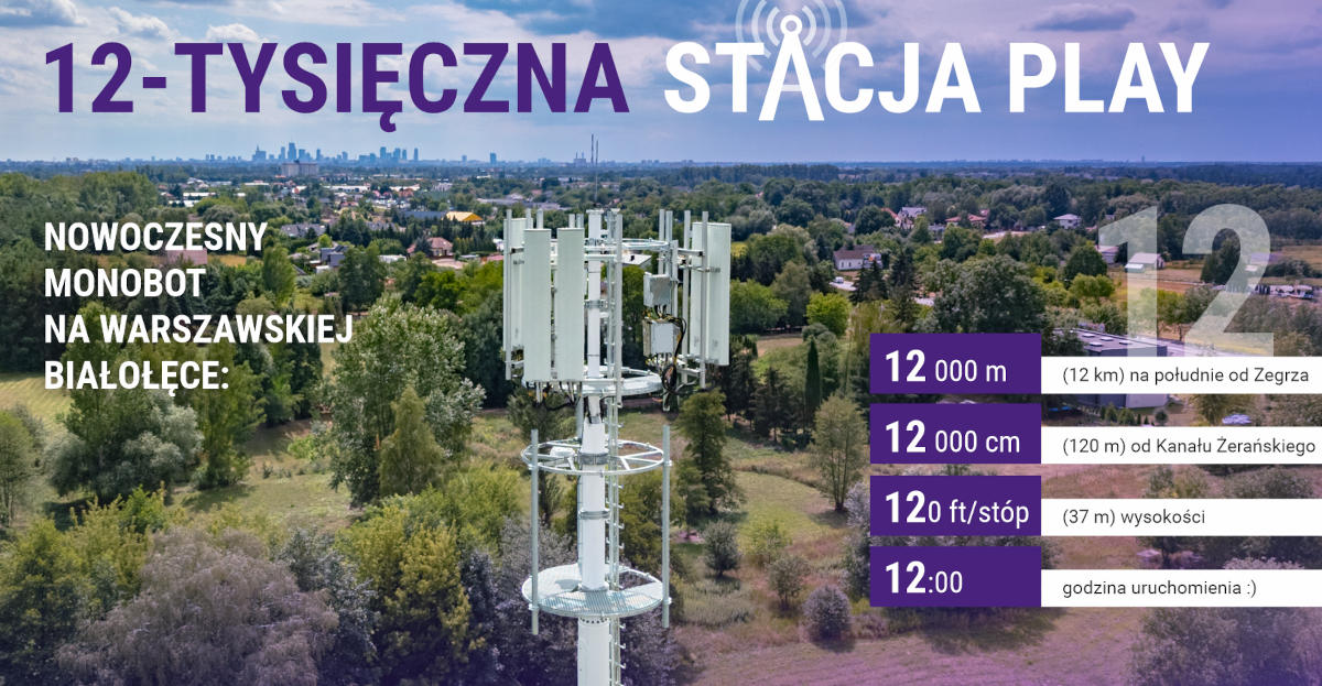 Play ma już ponad 12 tysięcy stacji bazowych