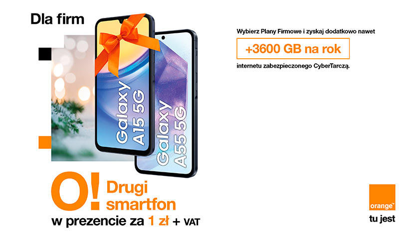 W Orange smartfony za 1 zł, podwojone gigabajty i światłowód za darmo