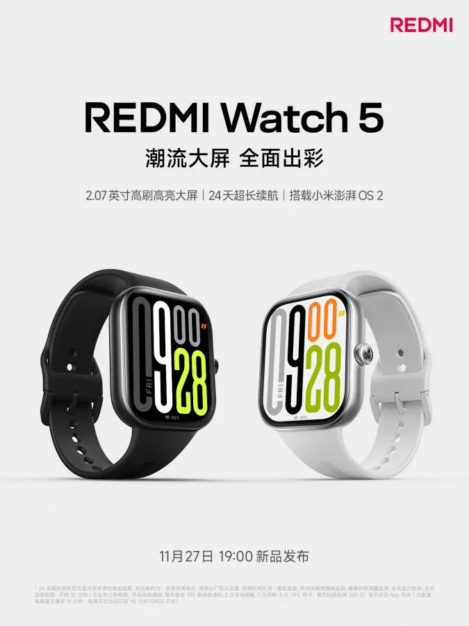 Xiaomi ma tani smartwatch z dwucalowym ekranem. Nadciąga Redmi Watch 5