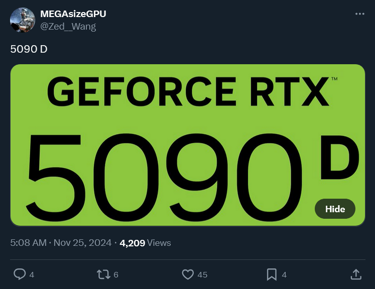 NVIDIA szykuje wyjątkową wersję karty GeForce RTX 5090