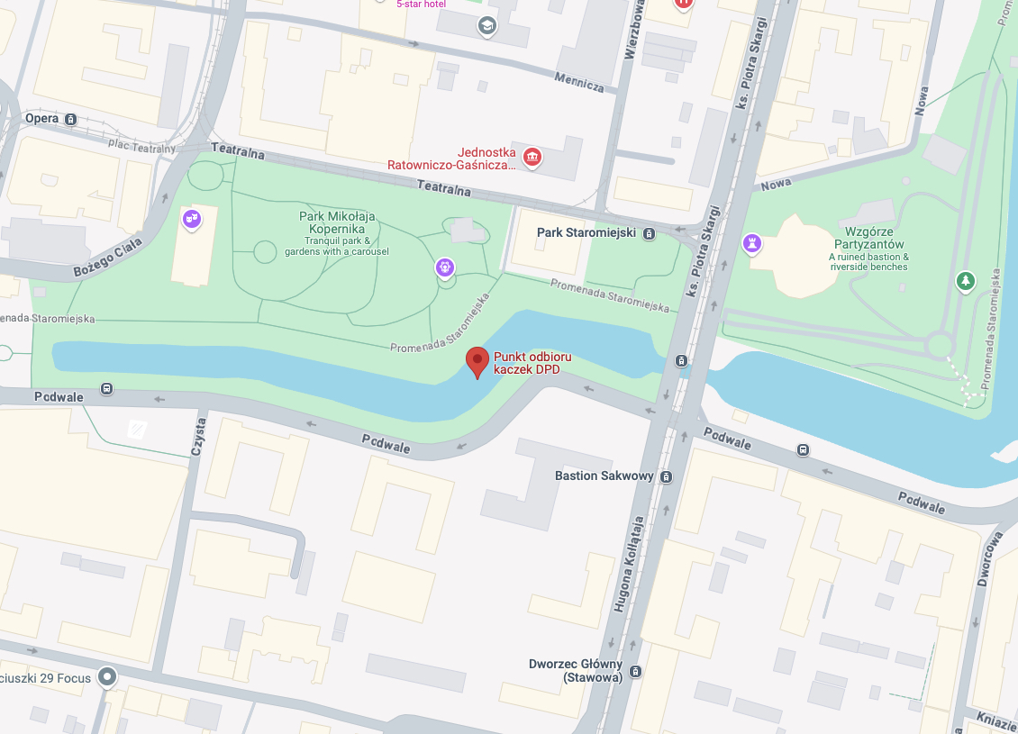 Kurier DPD zanurzył się w fosie. W Mapach Google nowy punkt ma po co się!