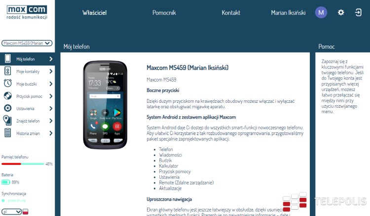 Test telefonu Maxcom MS459 Harmony. Zdalne zarządzanie i stacja dokująco-ładująca w komplecie