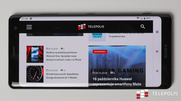 Test telefonu Sony Xperia XZ3 - jest coraz lepiej
