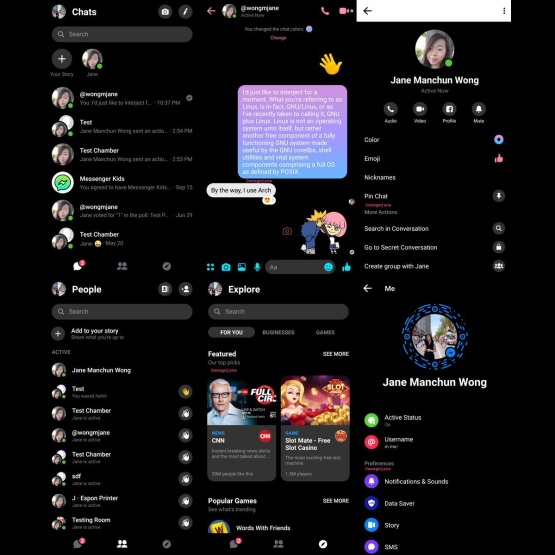 Dark Mode w Messengerze dla wybranych użytkowników