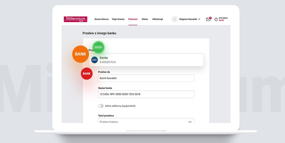 Bank Millennium dodał dwa kolejne banki do usługi inicjowania płatności z kont w innych bankach