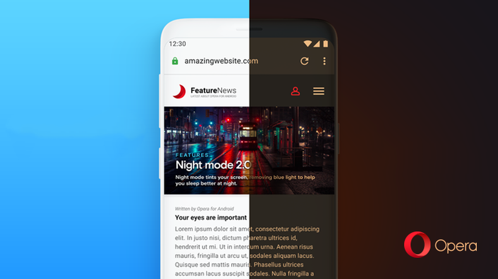 Opera na Androida ma nowy tryb nocny i funkcję przyciemniania stron internetowych