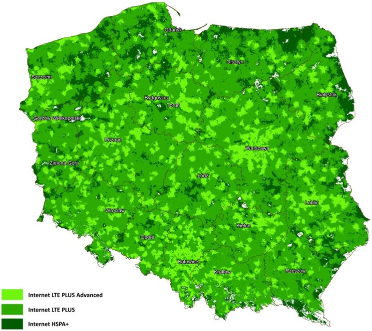 Ponad 15 milionów Polaków w zasięgu LTE-A Plusa